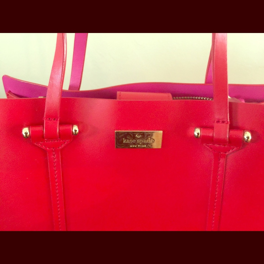 New and Authentic  Kate Sade Elodie Satchel Red